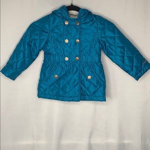 SOLD Girls Teal Quilted London Fog Jacket